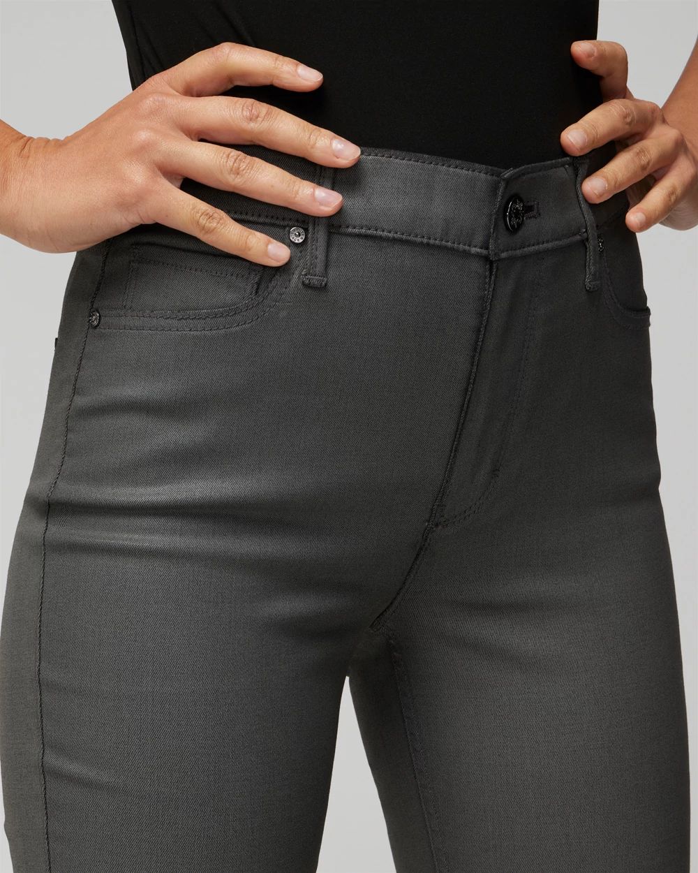Coated denim jeans womens hot sale
